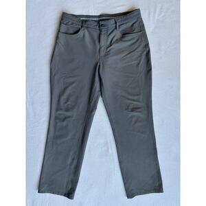 Footjoy Performance Golf Pant Flat Front 4-Way Stretch Plaid Gray Size 36x30